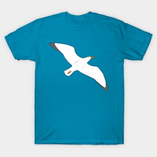 Seagull Flies High to Side T-Shirt